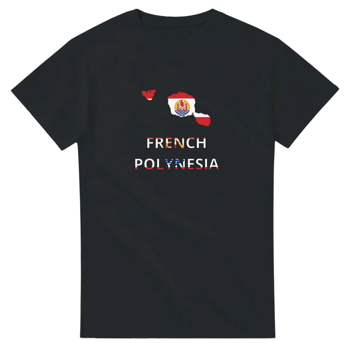 T-shirt drapeau polynésie française carte - pixelforma