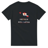 T-shirt drapeau polynésie française carte - pixelforma