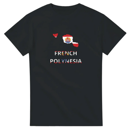 T-shirt drapeau polynésie française carte - pixelforma