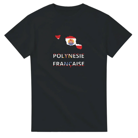 T-shirt drapeau polynésie française en carte - pixelforma