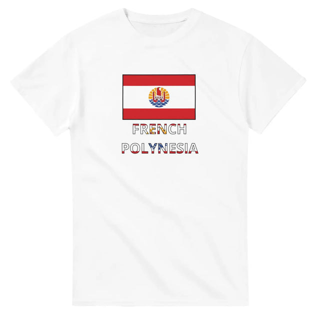 T-shirt drapeau polynésie française texte - pixelforma