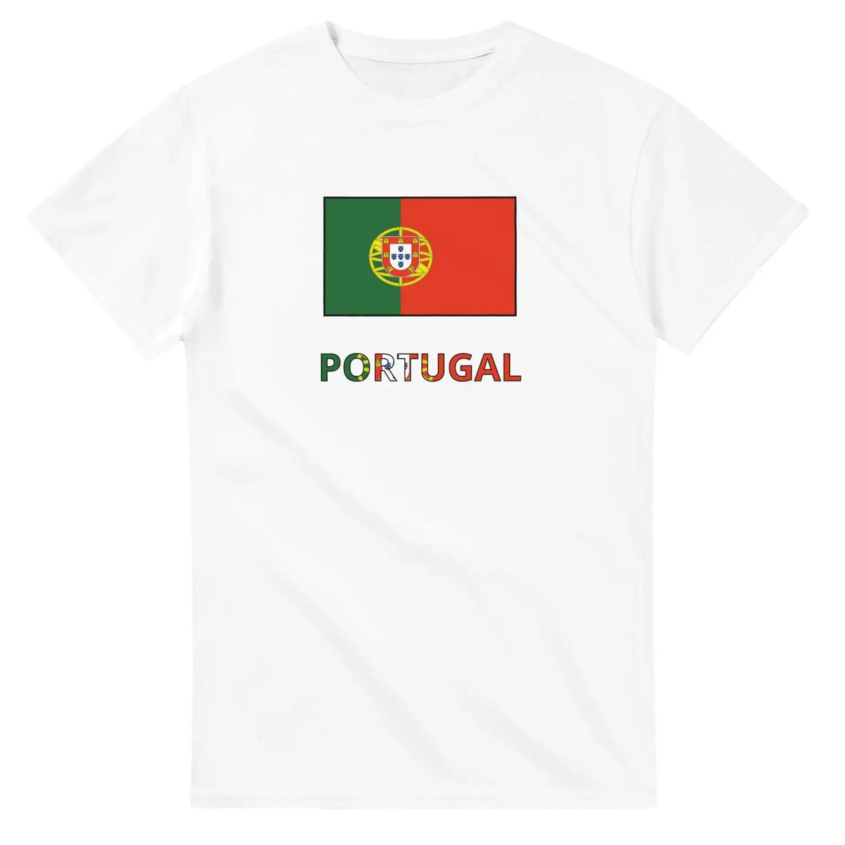 T-shirt drapeau portugal en texte - pixelforma