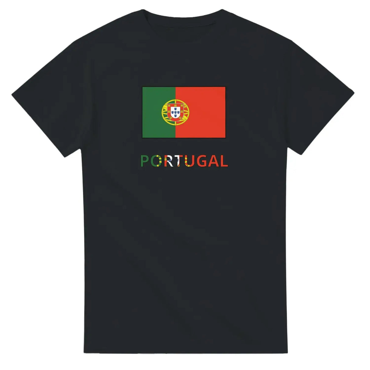 T-shirt drapeau portugal en texte - pixelforma