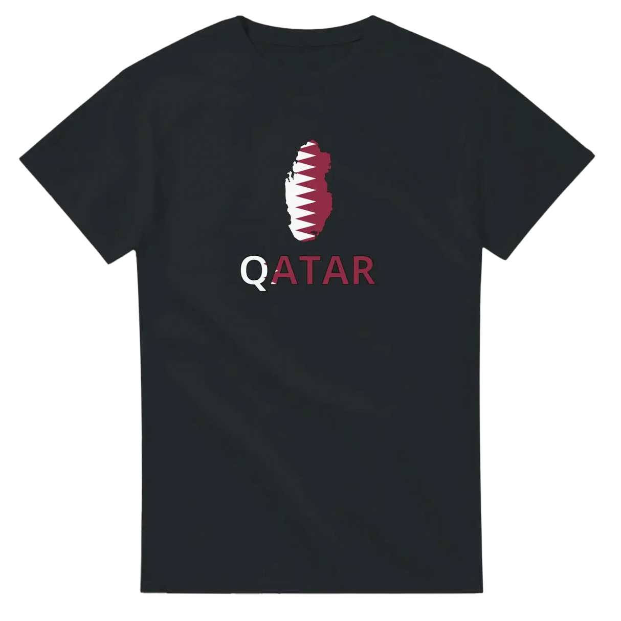 T-shirt drapeau qatar en carte - pixelforma