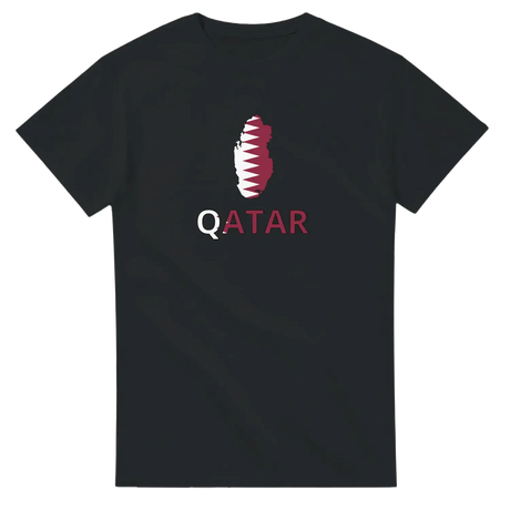 T-shirt drapeau qatar en carte - pixelforma