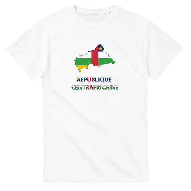 T-shirt drapeau république centrafricaine en carte - pixelforma