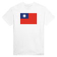 T-shirt drapeau république de chine brodé coton mélangé