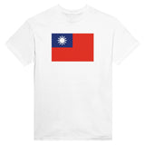 T-shirt drapeau république de chine brodé coton mélangé