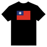 T-shirt drapeau république de chine brodé coton mélangé