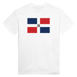 T-shirt drapeau république dominicaine brodé coton mélangé