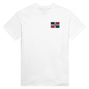 T-shirt drapeau république dominicaine broderie coton mélangé