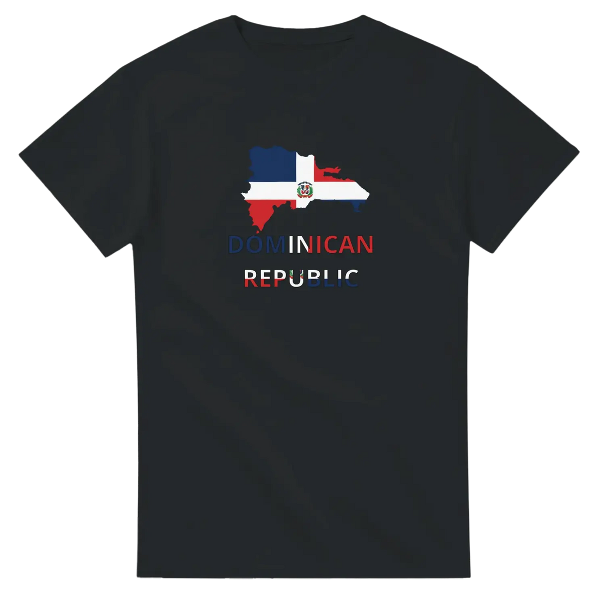 T-shirt drapeau république dominicaine carte - pixelforma