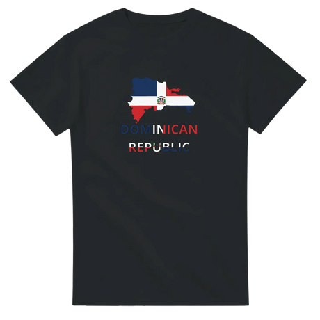 T-shirt drapeau république dominicaine carte - pixelforma