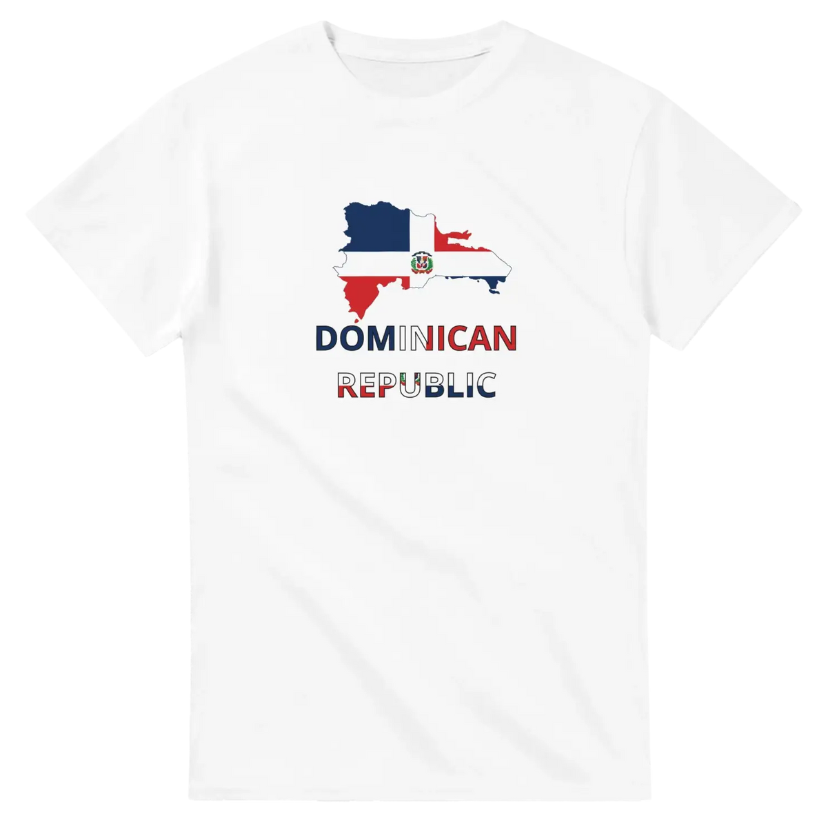 T-shirt drapeau république dominicaine carte - pixelforma