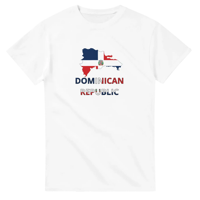 T-shirt drapeau république dominicaine carte - pixelforma