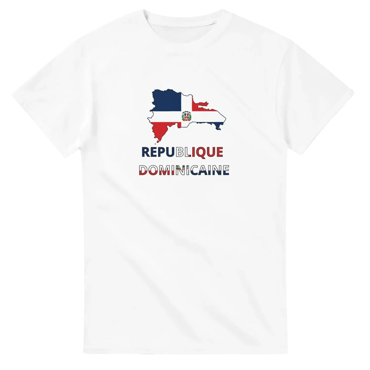 T-shirt drapeau république dominicaine en carte - pixelforma