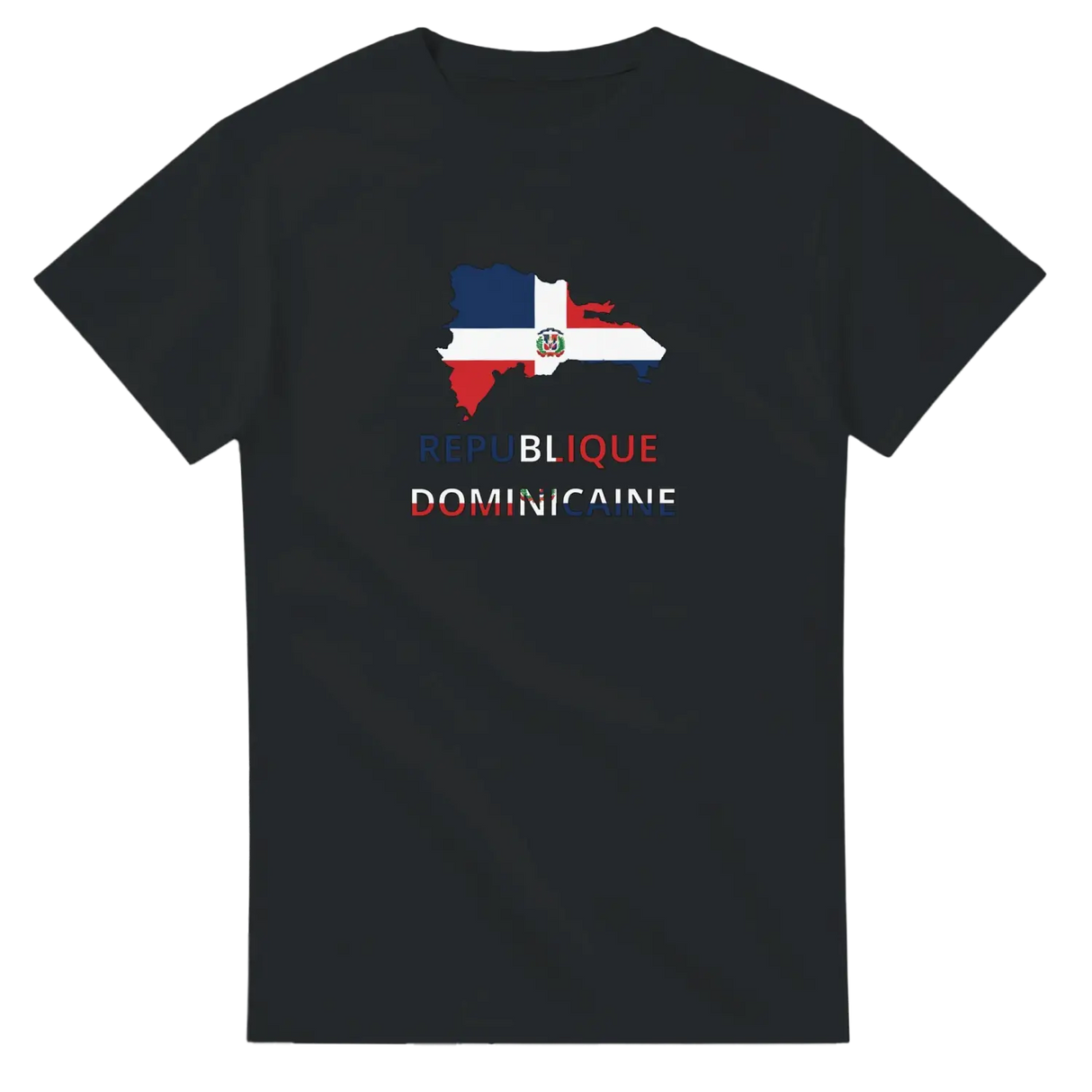 T-shirt drapeau république dominicaine en carte - pixelforma