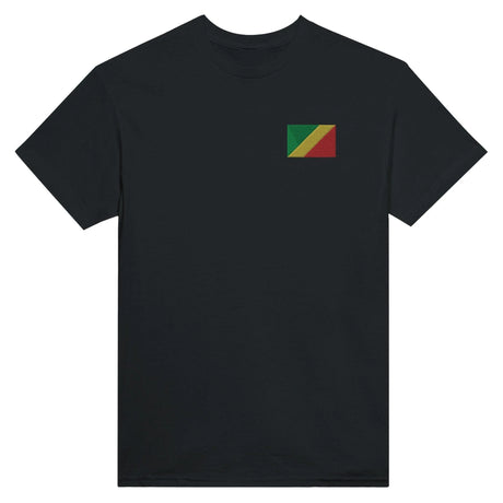 T-shirt drapeau république du congo broderie coton mélangé