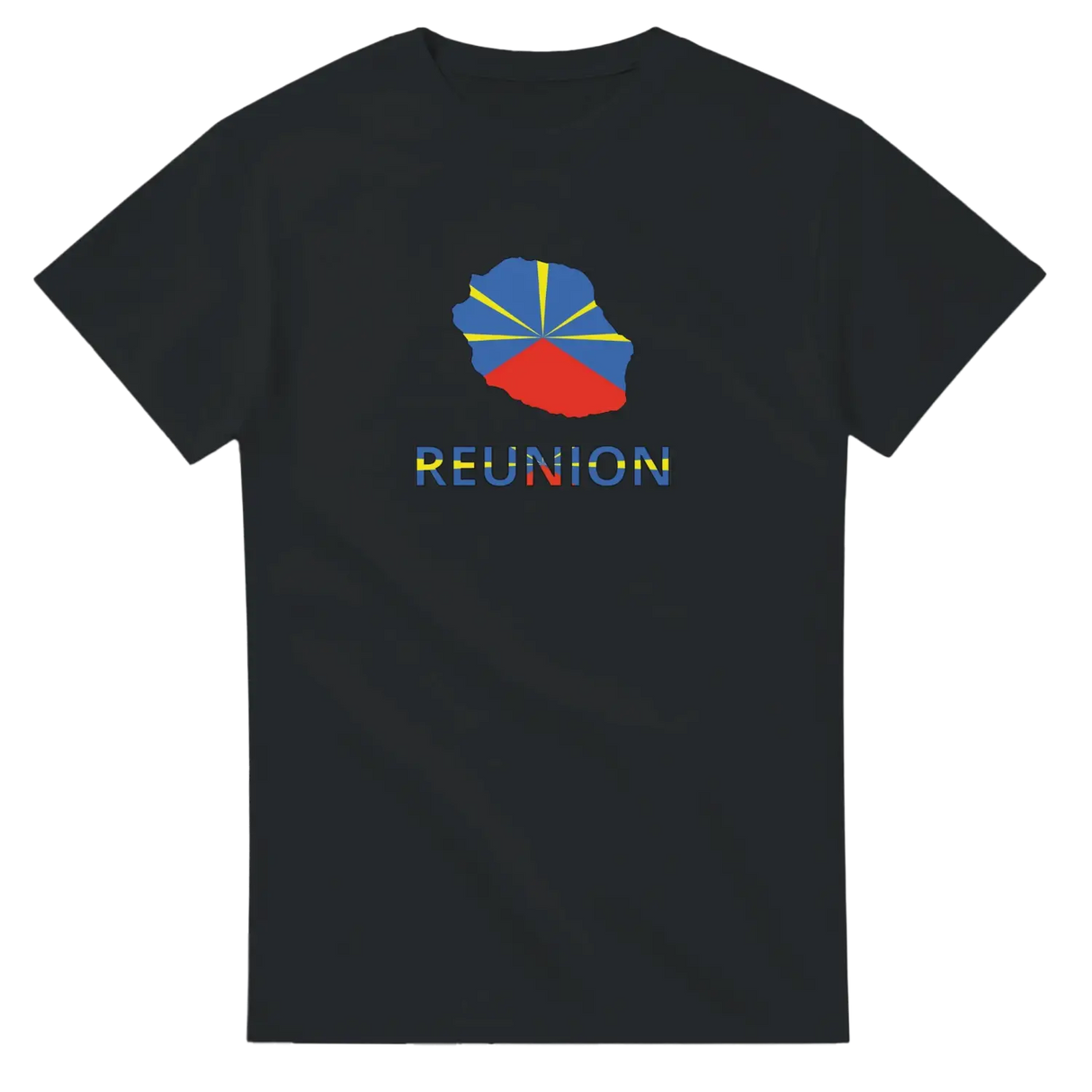 T-shirt drapeau réunion en carte - pixelforma