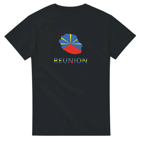 T-shirt drapeau réunion en carte - pixelforma