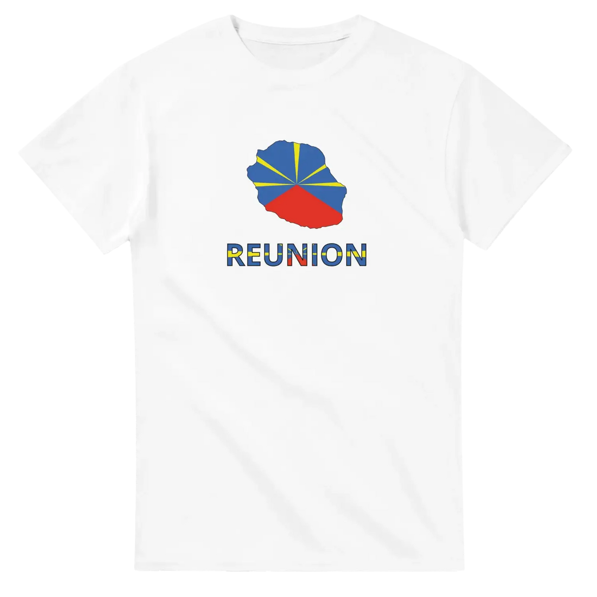 T-shirt drapeau réunion en carte - pixelforma