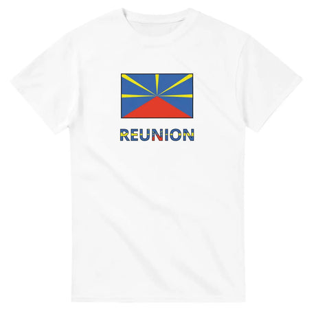 T-shirt drapeau réunion en texte - pixelforma