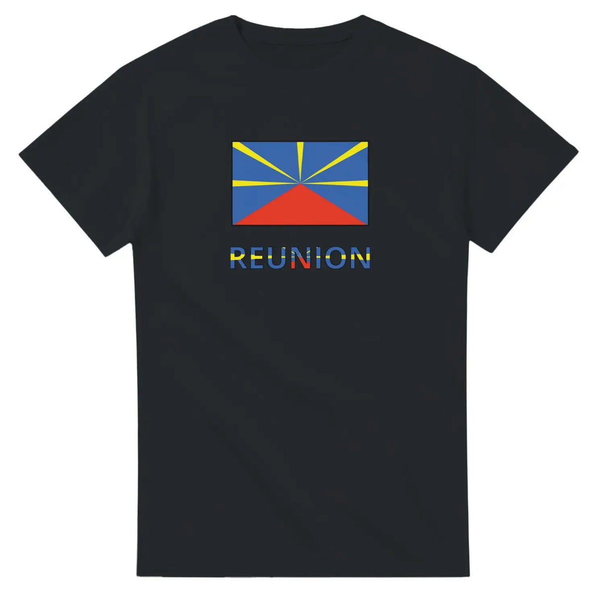 T-shirt drapeau réunion en texte - pixelforma