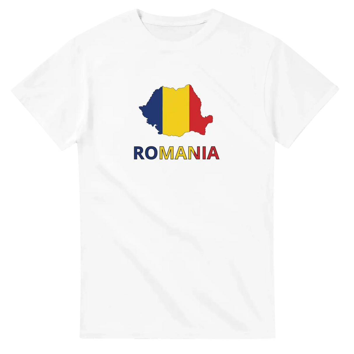 T-shirt drapeau roumanie carte - pixelforma