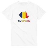 T-shirt drapeau roumanie carte - pixelforma