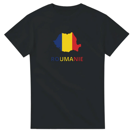 T-shirt drapeau roumanie en carte - pixelforma