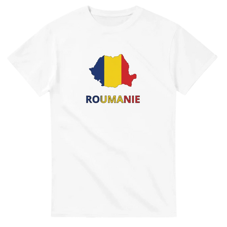 T-shirt drapeau roumanie en carte - pixelforma