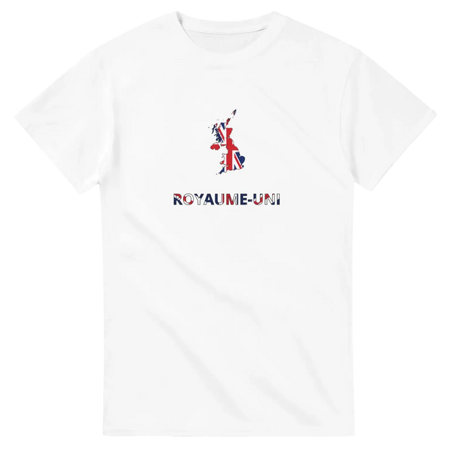 T-shirt drapeau royaume-uni en carte - pixelforma