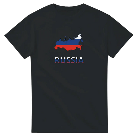 T-shirt drapeau russie carte - pixelforma