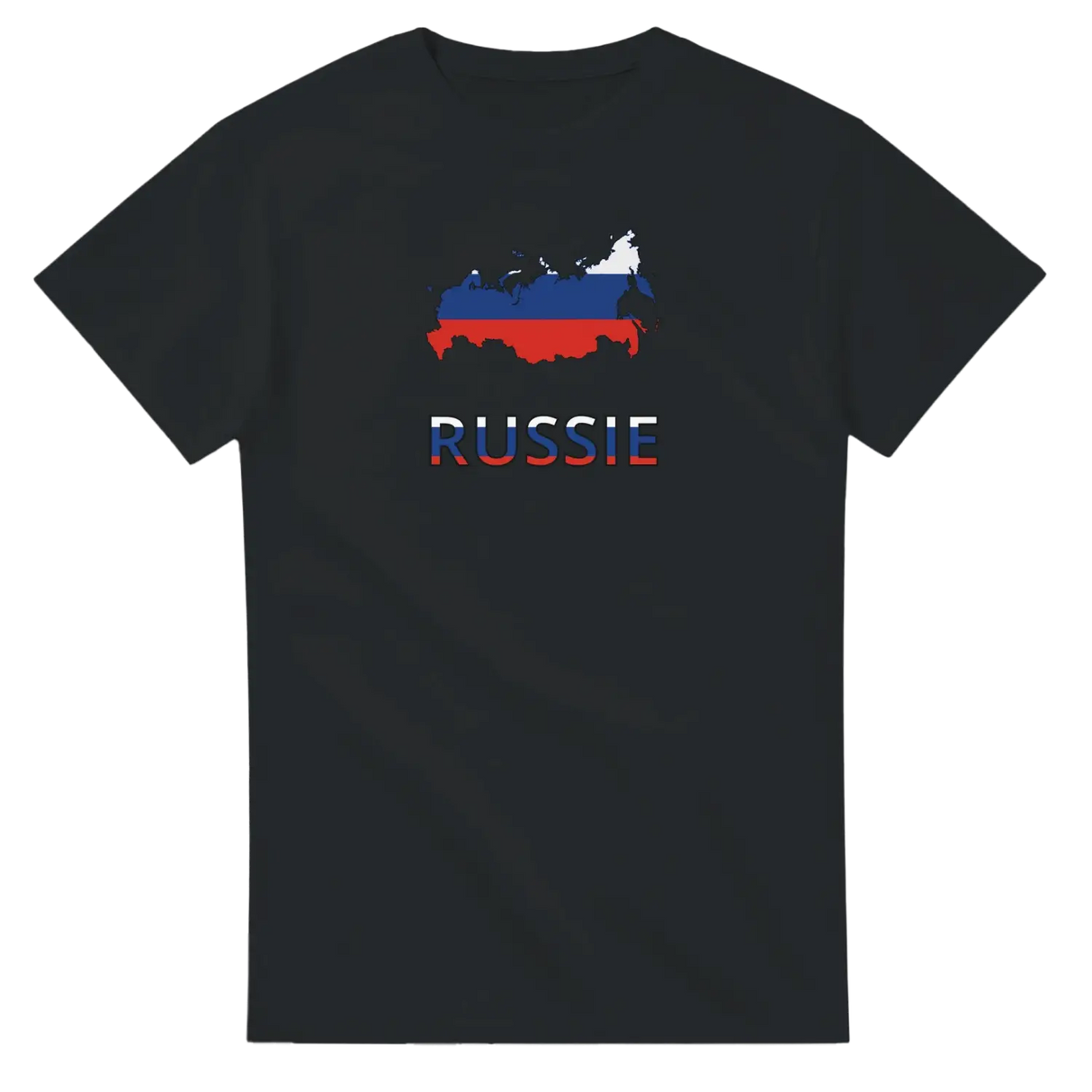 T-shirt drapeau russie en carte - pixelforma