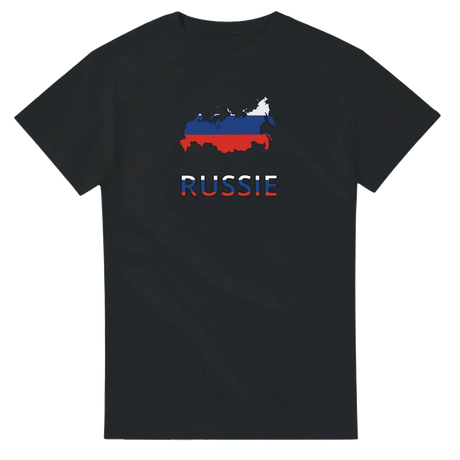 T-shirt drapeau russie en carte - pixelforma