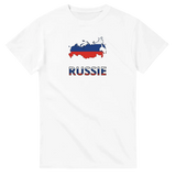 T-shirt drapeau russie en carte - pixelforma