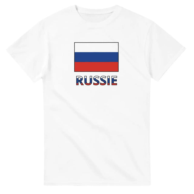 T-shirt drapeau russie en texte - pixelforma