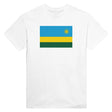 T-shirt drapeau rwanda coton mélangé brodé manches longues
