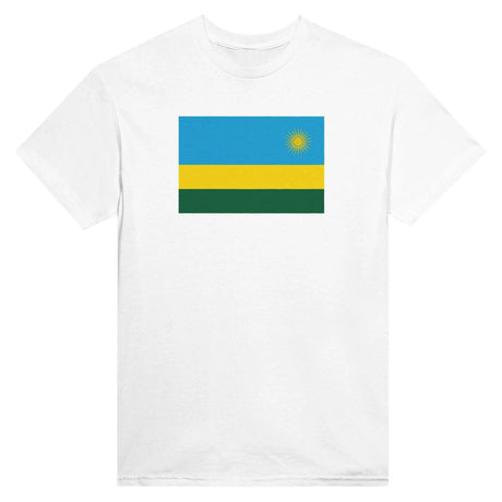 T-shirt drapeau rwanda coton mélangé brodé manches longues