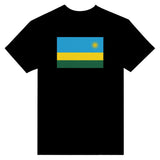 T-shirt drapeau rwanda coton mélangé brodé manches longues