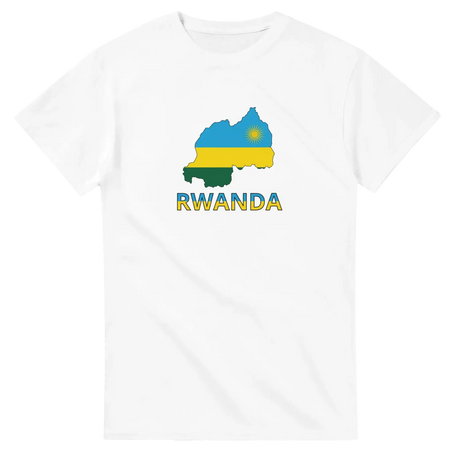 T-shirt drapeau rwanda en carte - pixelforma