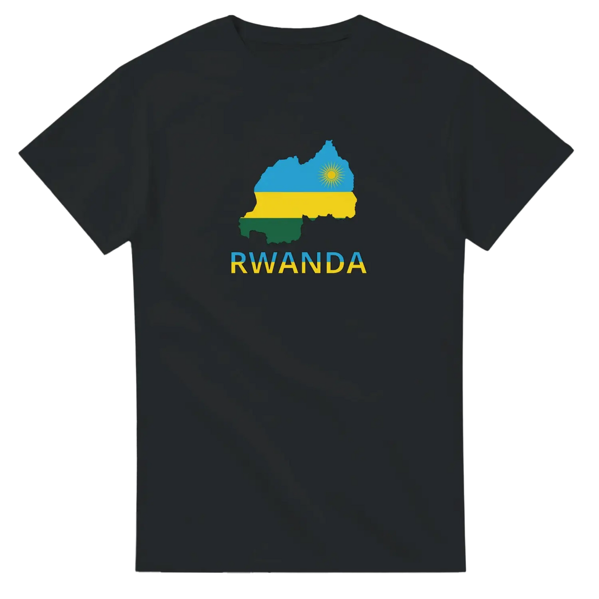 T-shirt drapeau rwanda en carte - pixelforma