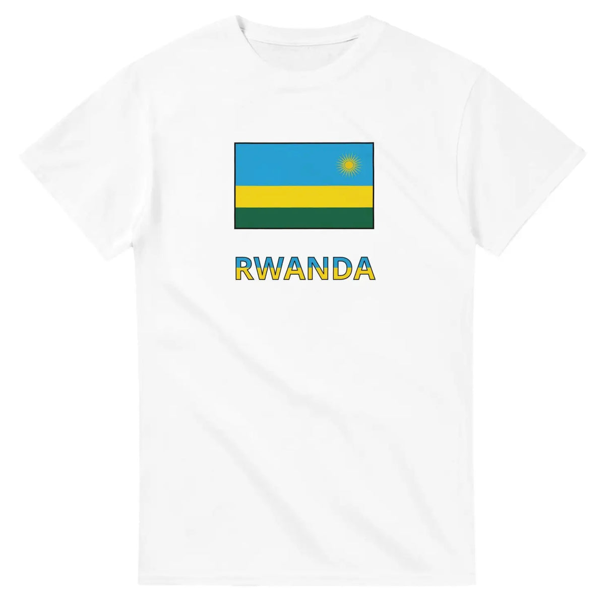 T-shirt drapeau rwanda en texte - pixelforma