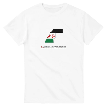 T-shirt drapeau sahara occidental en carte - pixelforma