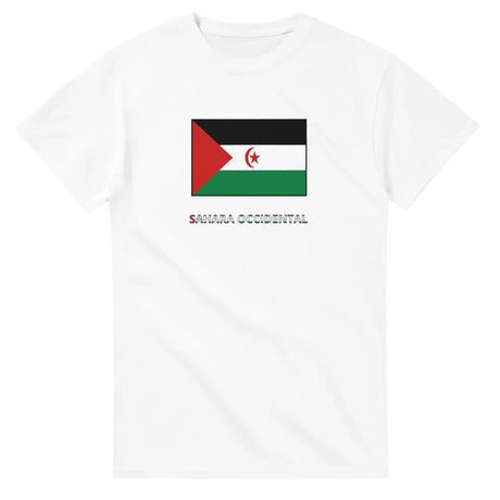 T-shirt drapeau sahara occidental en texte - pixelforma