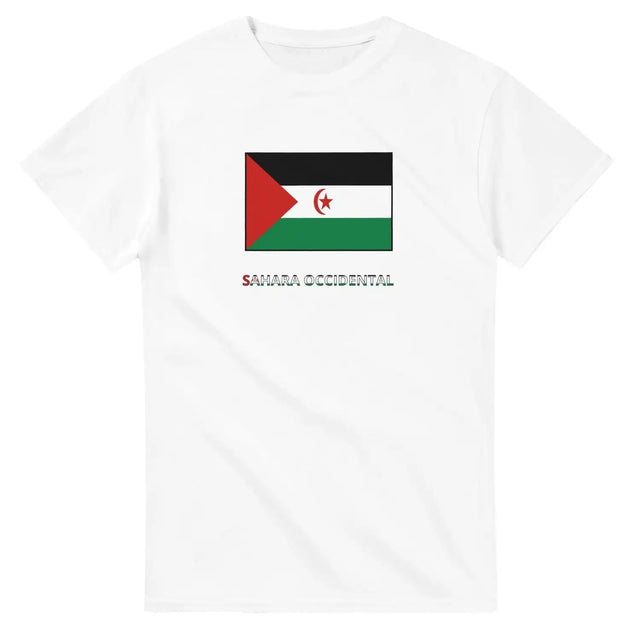 T-shirt drapeau sahara occidental en texte - pixelforma