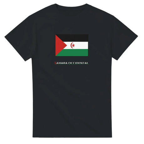 T-shirt drapeau sahara occidental en texte - pixelforma