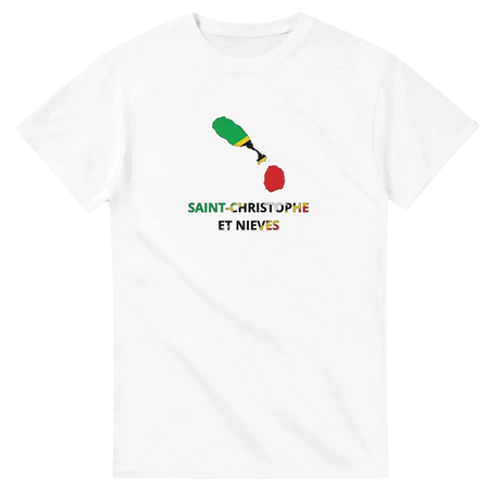 T-shirt drapeau saint-christophe-et-niévès en carte - pixelforma