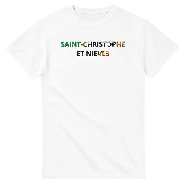 T-shirt Drapeau Saint-Christophe-et-Niévès en écriture - Pixelforma 