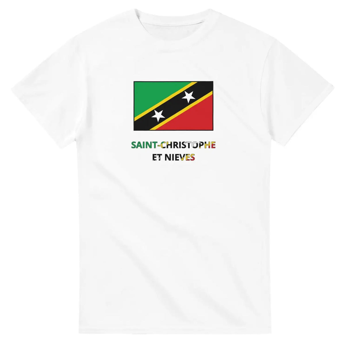 T-shirt drapeau saint-christophe-et-niévès en texte - pixelforma